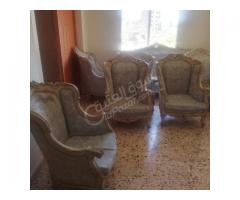 طقم كنب زان مع فيترينا للبيع - صورة 1/2